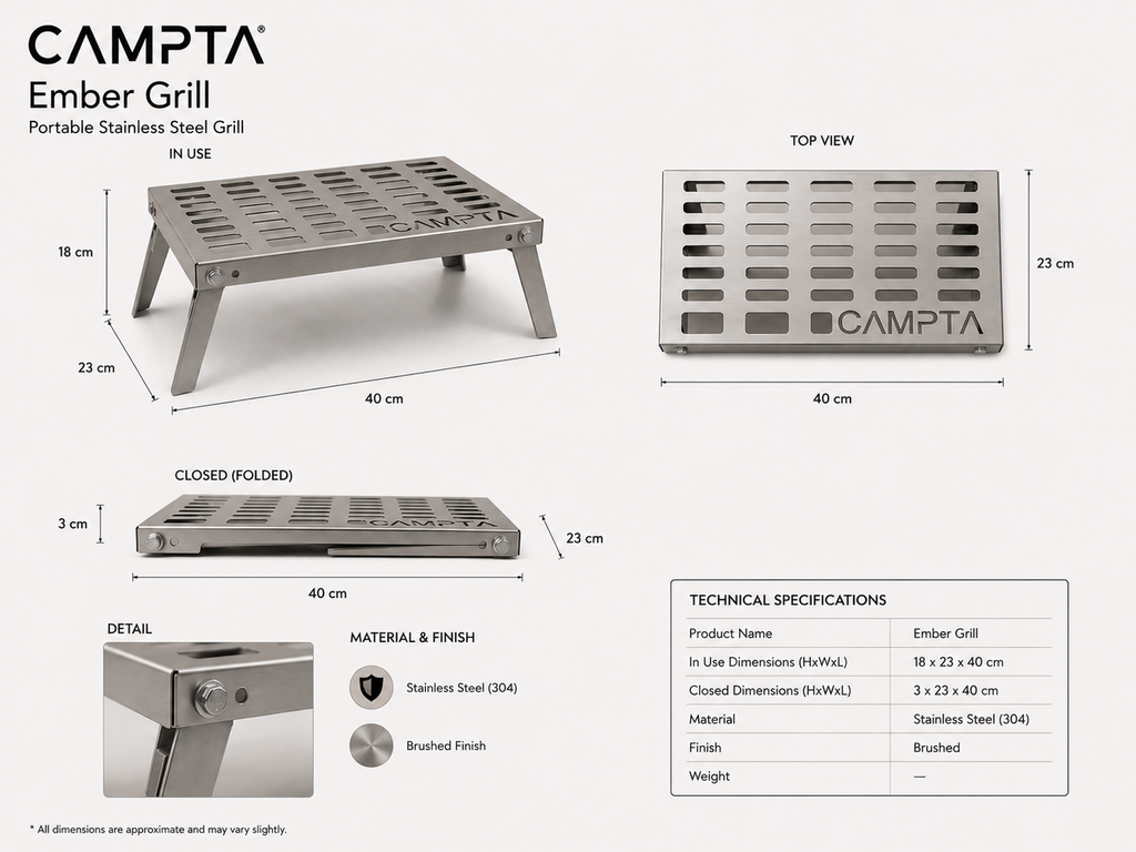 CAMPTA Ember Grill | Katlanabilir Kamp Mangalı