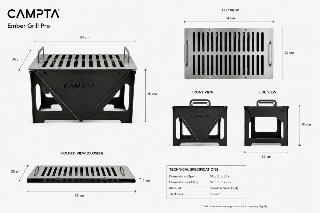 CAMPTA Ember Grill Pro | Geniş Kamp Mangalı