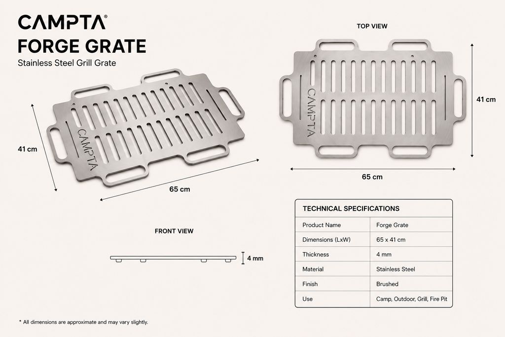 CAMPTA Forge Grate | Çelik Kamp Izgarası