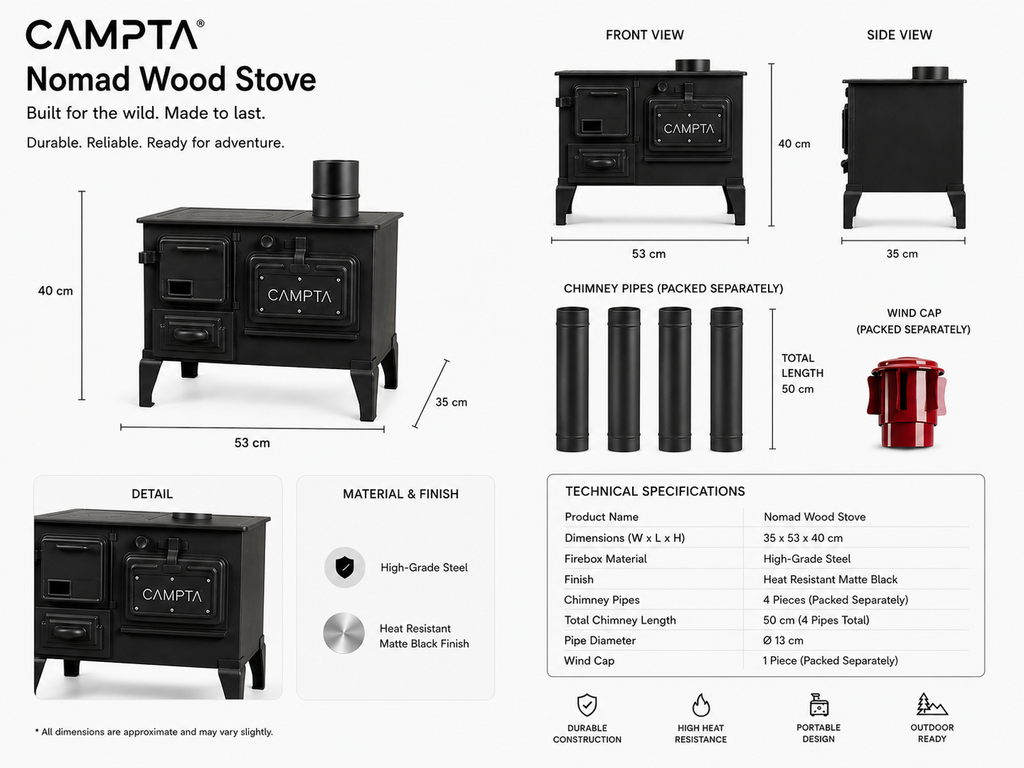 CAMPTA Nomad Wood Stove | Kamp Sobası