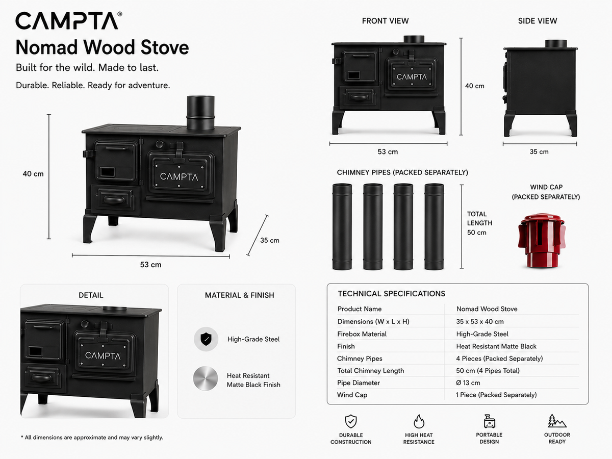 CAMPTA Nomad Wood Stove | Kamp Sobası