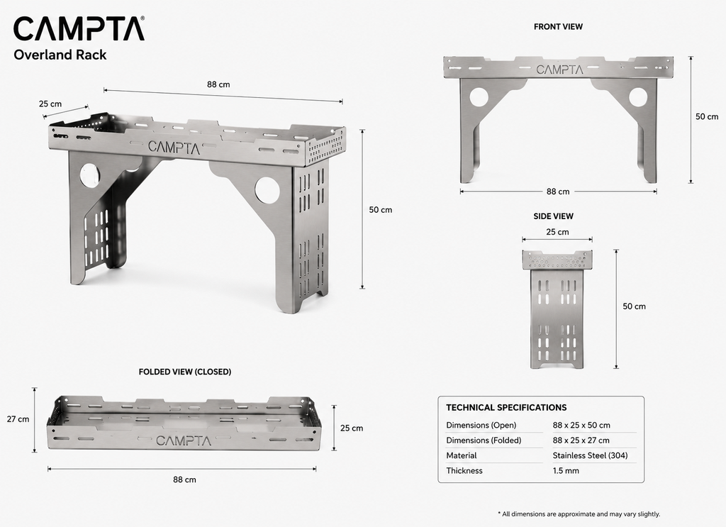 CAMPTA Overland Rack | Stepne Üstü Organizer