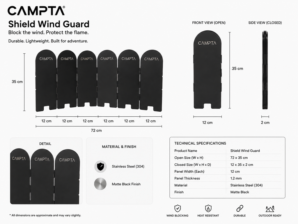 CAMPTA Shield Wind Guard | Kamp Rüzgar Siperliği