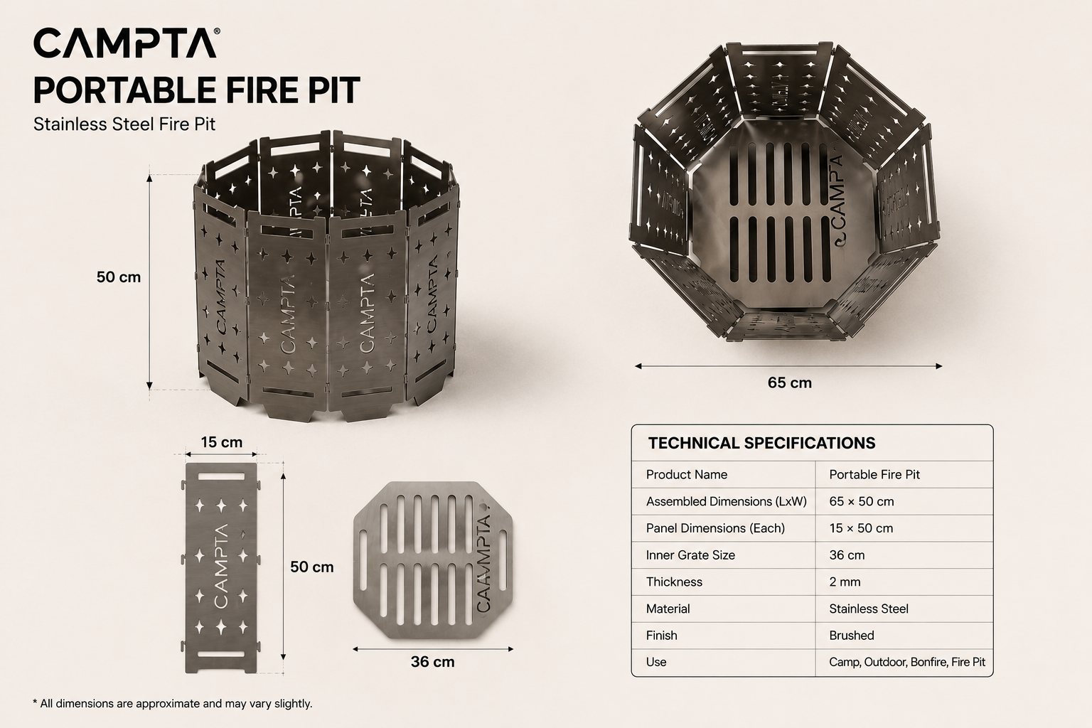 CAMPTA Stellar Fire Pit | Yıldızlı Ateş Çukuru